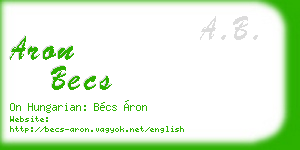 aron becs business card